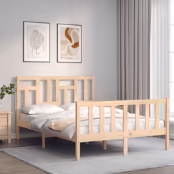 Giroletto con Testiera 140x190 cm in Legno Massellocod mxl 117523 - Vista aggiuntiva 3