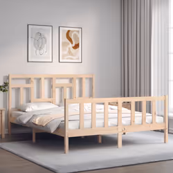 Giroletto con Testiera 160x200 cm in Legno Massellocod mxl 93566 - Vista aggiuntiva 3