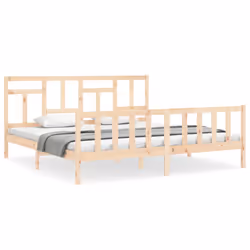 Giroletto con Testiera 200x200 cm in Legno Massellocod mxl 117525 - Vista aggiuntiva 2