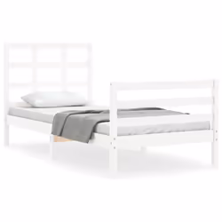 Giroletto con Testiera Bianco Single in Legno Massellocod mxl 81209 - Vista aggiuntiva 2