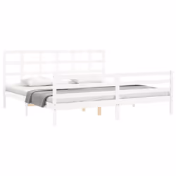 Giroletto con Testiera Bianco 200x200 cm in Legno Massellocod mxl 69802 - Vista aggiuntiva 3