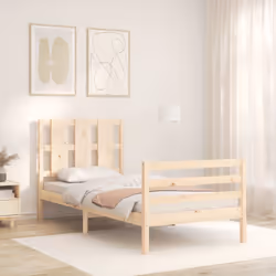 Giroletto con Testiera 90x200 cm in Legno Massellocod mxl 100977 - Vista aggiuntiva 3