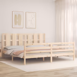 Giroletto con Testiera 200x200 cm in Legno Massellocod mxl 104303 - Vista aggiuntiva 3