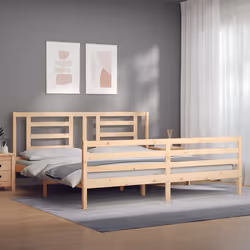 Giroletto con Testiera 200x200 cm in Legno Massellocod mxl 101218 - Vista aggiuntiva 3