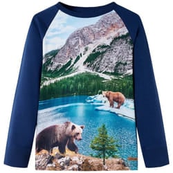 Vidaxl - Maglietta Bambini Maniche Lunghe Blu Marino 104 53642