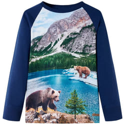 Vidaxl - Maglietta Bambini Maniche Lunghe Blu Marino 128 83415