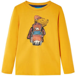 Vidaxl - Maglietta da Bambina a Maniche Lunghe Ocra 128 44025