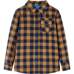 Vidaxl - Camicia a Quadri da Bambino Cognac e Blu 116 97389