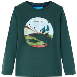Vidaxl - Maglietta da Bambino Maniche Lunghe Verde Scuro 104 78617