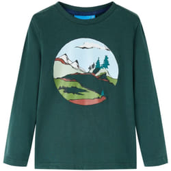 Vidaxl - Maglietta da Bambino Maniche Lunghe Verde Scuro 128 20497