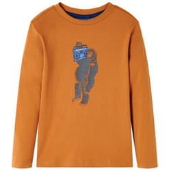 Vidaxl - Maglietta da Bambino Maniche Lunghe Ocra Scuro 128 30251