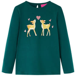 Maglietta da Bambino a Maniche Lunghe Verde Scuro 92 Vidaxl 57715