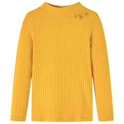 Vidaxl - Maglietta da Bambina a Maniche Lunghe a Costine Ocra Scuro 128 53948