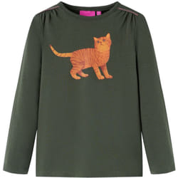 Vidaxl - Maglietta da Bambina a Maniche Lunghe Khaki 116 94707