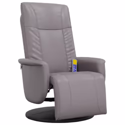 Poltrona Reclinabile Massaggiante Poggiapiedi Grigia Similpellecod mxl 132535 - Vista aggiuntiva 2