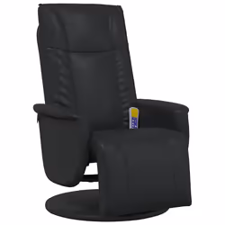 Poltrona Reclinabile Massaggiante Poggiapiedi Nera Similpellecod mxl 132534 - Vista aggiuntiva 2