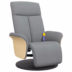 Poltrona Reclinante Massaggio Poggiapiedi Grigio Chiaro Tessutocod mxl 107790 - Vista aggiuntiva 2