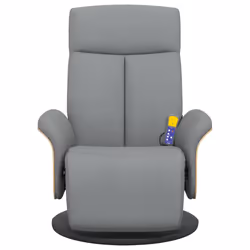 Poltrona Reclinante Massaggio Poggiapiedi Grigio Chiaro Tessutocod mxl 107790 - Vista aggiuntiva 3