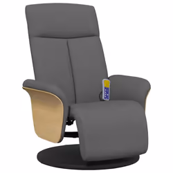 Poltrona Reclinabile Massaggio Poggiapiedi Grigio Scuro Tessutocod mxl 131766 - Vista aggiuntiva 2