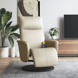 Vidaxl - Poltrona Reclinabile Massaggio con Poggiapiedi Crema Similpelle 72164
