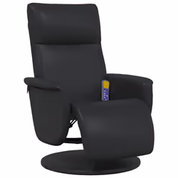 Poltrona Reclinabile Massaggiante Poggiapiedi Nera Similpellecod mxl 131769 - Vista aggiuntiva 2