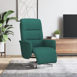 Poltrona Reclinabile con Poggiapiedi Verde Scuro in Tessuto Vidaxl 881586