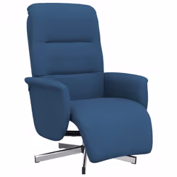 vidaXL Poltrona Reclinabile con Poggiapiedi Blu in Tessuto - Vista aggiuntiva 2