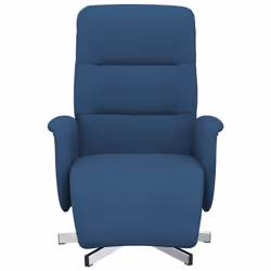 vidaXL Poltrona Reclinabile con Poggiapiedi Blu in Tessuto - Vista aggiuntiva 3