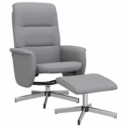 Poltrona Reclinabile con Poggiapiedi Grigio Chiaro in Tessutocod mxl 84045 - Vista aggiuntiva 2