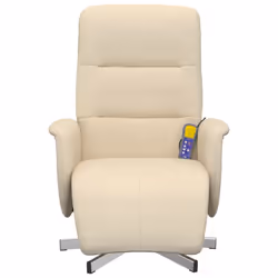 Poltrona Reclinabile Massaggiante con Poggiapiedi Crema Tessutocod mxl 84043 - Vista aggiuntiva 3