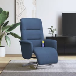 Vidaxl - Poltrona Reclinabile Massaggiante con Poggiapiedi Blu Tessuto 72918