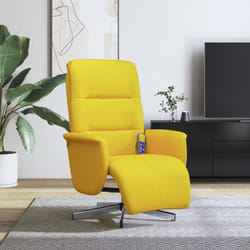 Vidaxl - Poltrona Reclinante Massaggio Poggiapiedi Giallo Chiaro Tessuto 59205