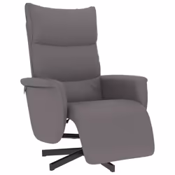 Poltrona Reclinabile con Poggiapiedi Grigia in Similpellecod mxl 83834 - Vista aggiuntiva 2