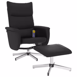 Poltrona Massaggio Reclinabile con Sgabello Nero in Similpellecod mxl 107911 - Vista aggiuntiva 2