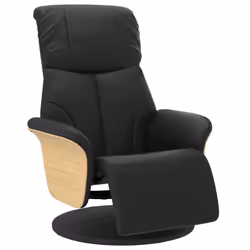 Poltrona Reclinabile con Poggiapiedi Nera in Similpellecod mxl 85533 - Vista aggiuntiva 2