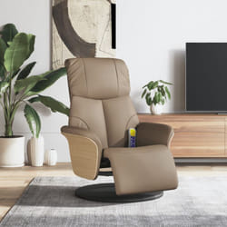 Vidaxl - Poltrona Reclinabile Massaggi Poggiapiedi Cappuccino Similpelle 51737