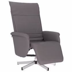 Poltrona Reclinabile con Poggiapiedi Grigia in Similpellecod mxl 83884 - Vista aggiuntiva 2