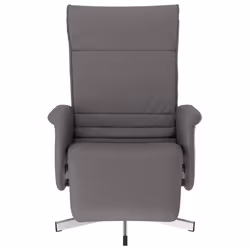 Poltrona Reclinabile con Poggiapiedi Grigia in Similpellecod mxl 83884 - Vista aggiuntiva 3
