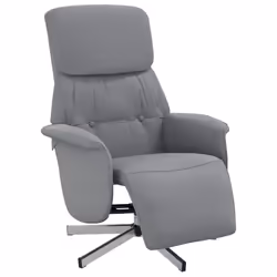 Poltrona Reclinabile con Poggiapiedi Grigio Chiaro in Tessutocod mxl 85570 - Vista aggiuntiva 2