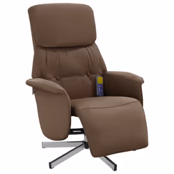 Poltrona Reclinabile Massaggio e Poggiapiedi Marrone in Tessutocod mxl 134007 - Vista aggiuntiva 3