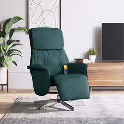 VidaXL 356673 sedia massaggiante elettrica Verde scuro Tessuto - Vista aggiuntiva 2