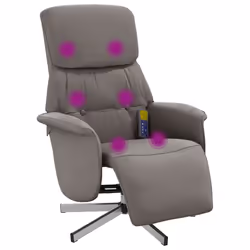 Poltrona Reclinabile Massaggiante Poggiapiedi Tortora Tessutocod mxl 86044 - Vista aggiuntiva 2