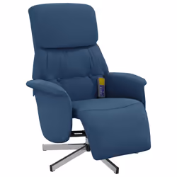 Poltrona Reclinabile Massaggiante con Poggiapiedi Blu Tessutocod mxl 86045 - Vista aggiuntiva 3