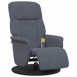 Poltrona Reclinante Massaggio Poggiapiedi Grigio Scuro Vellutocod mxl 109540 - Vista aggiuntiva 2