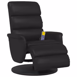 Poltrona Reclinabile Massaggiante Poggiapiedi Nera Similpellecod mxl 108772 - Vista aggiuntiva 2