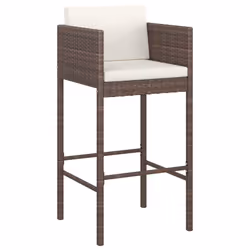 Set Bar da Giardino 9 pz con Cuscini in Polyrattan Marronecod mxl 77086 - Vista aggiuntiva 3