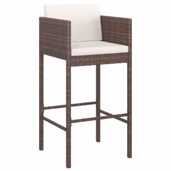 Set Bar da Giardino 7 pz con Cuscini in Polyrattan Marronecod mxl 125239 - Vista aggiuntiva 3