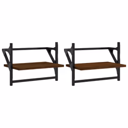 VidaXL 836242, Legno, Metallo, Marrone, Legno, 400 mm, 250 mm, 300 mm, 2 pz