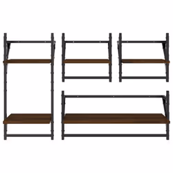 VidaXL 836267 scaffale Legno, Metallo Marrone, Legno - Vista aggiuntiva 4