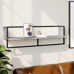Mensola a Parete con Asta Grigio Sonoma 100x25x30 cm Vidaxl 32509